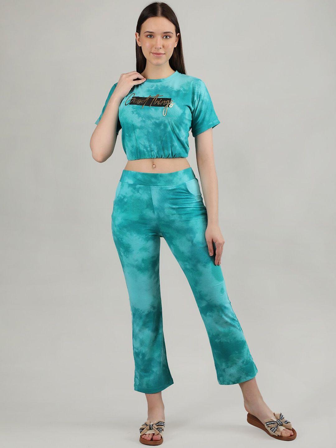 duchess printed crop top & trouser co-ords