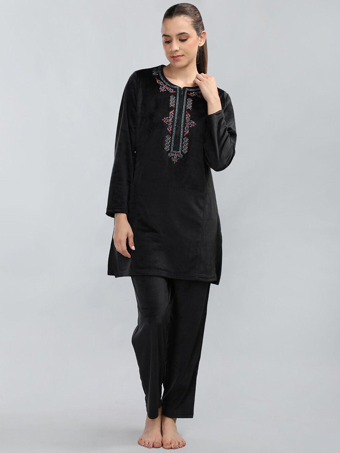 duchess printed kurti & pyjamas night suit