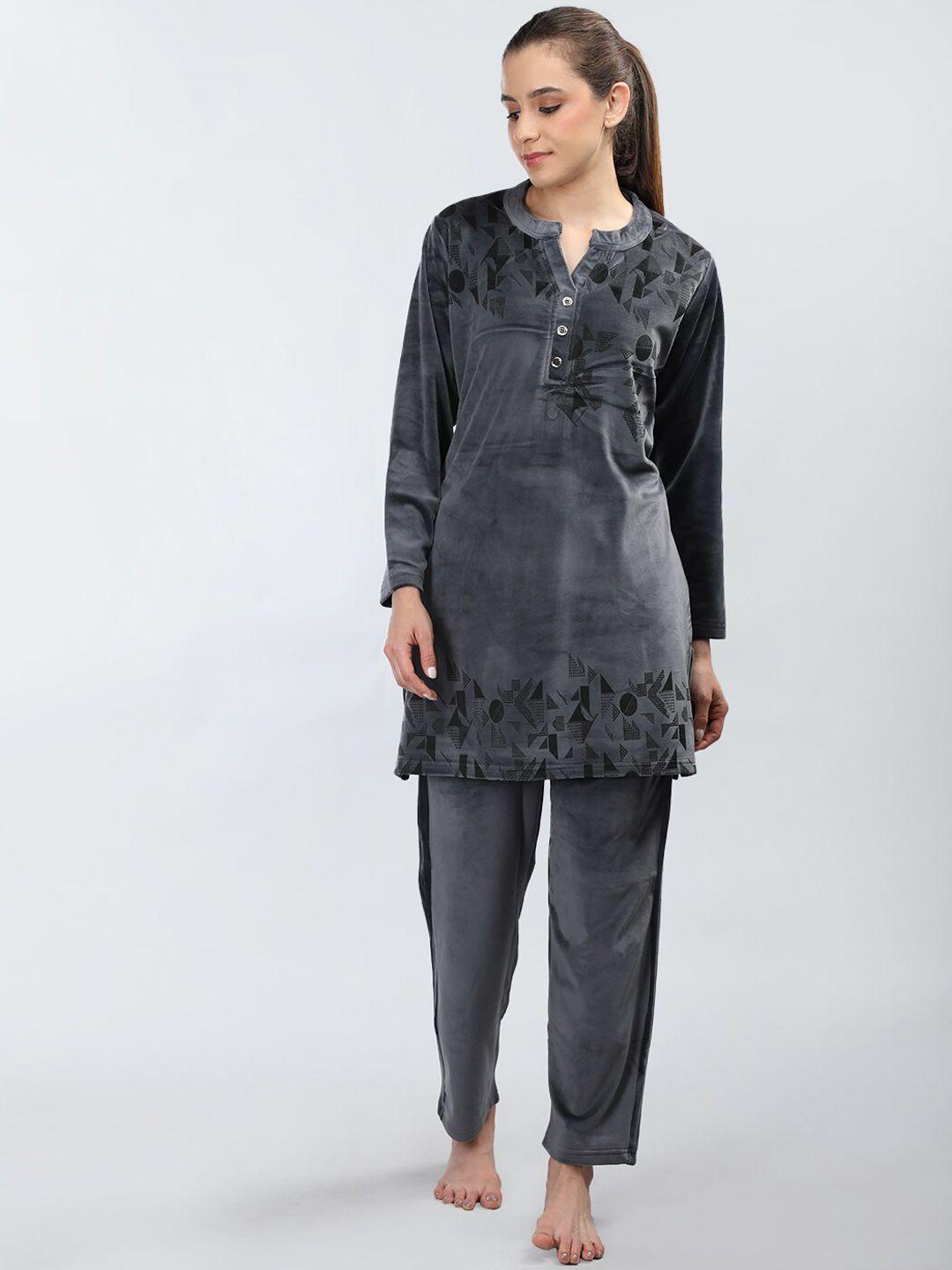 duchess printed kurti & pyjamas night suit