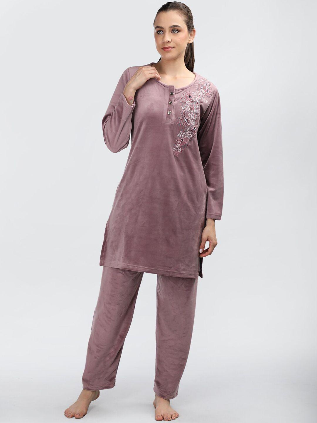 duchess printed kurti & pyjamas night suit