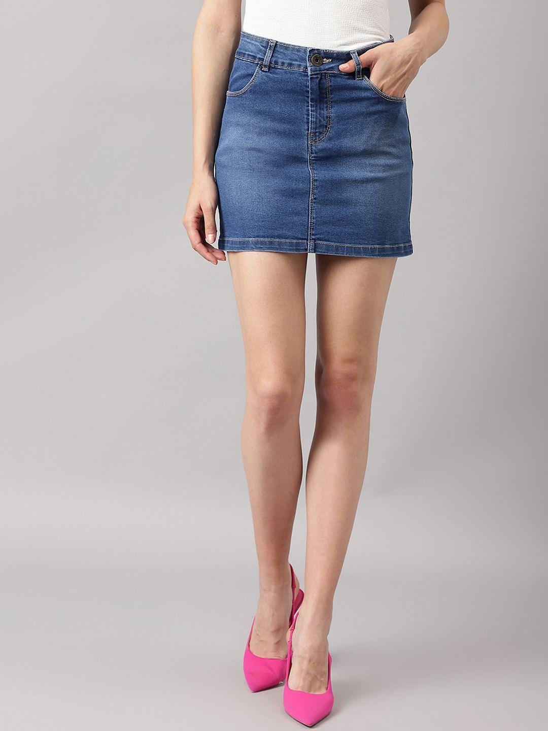 duditi denim mini length pencil skirts