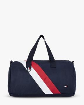 duffel bag with brand stripes