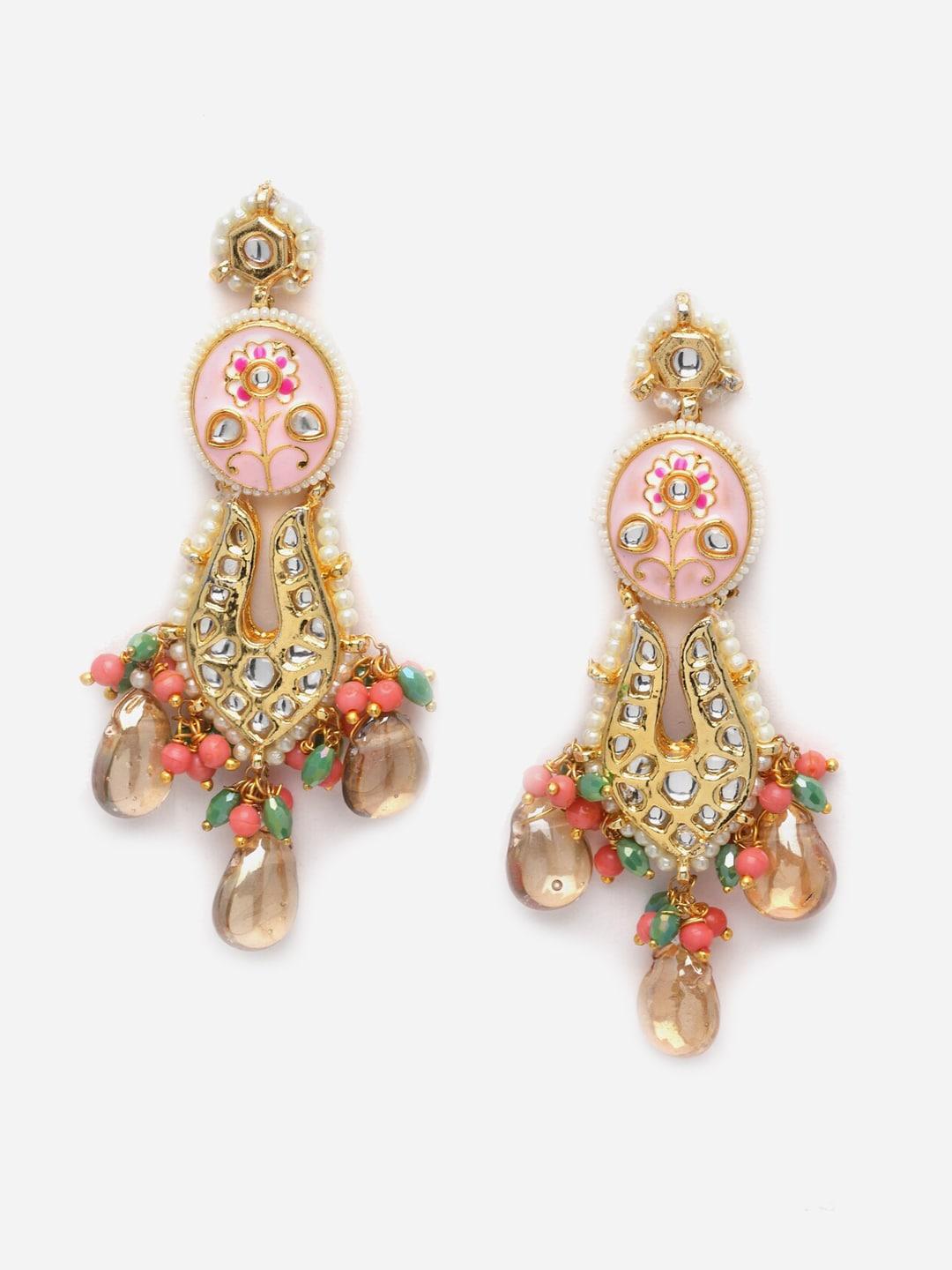 dugristyle gold-plated contemporary jhumkas earrings