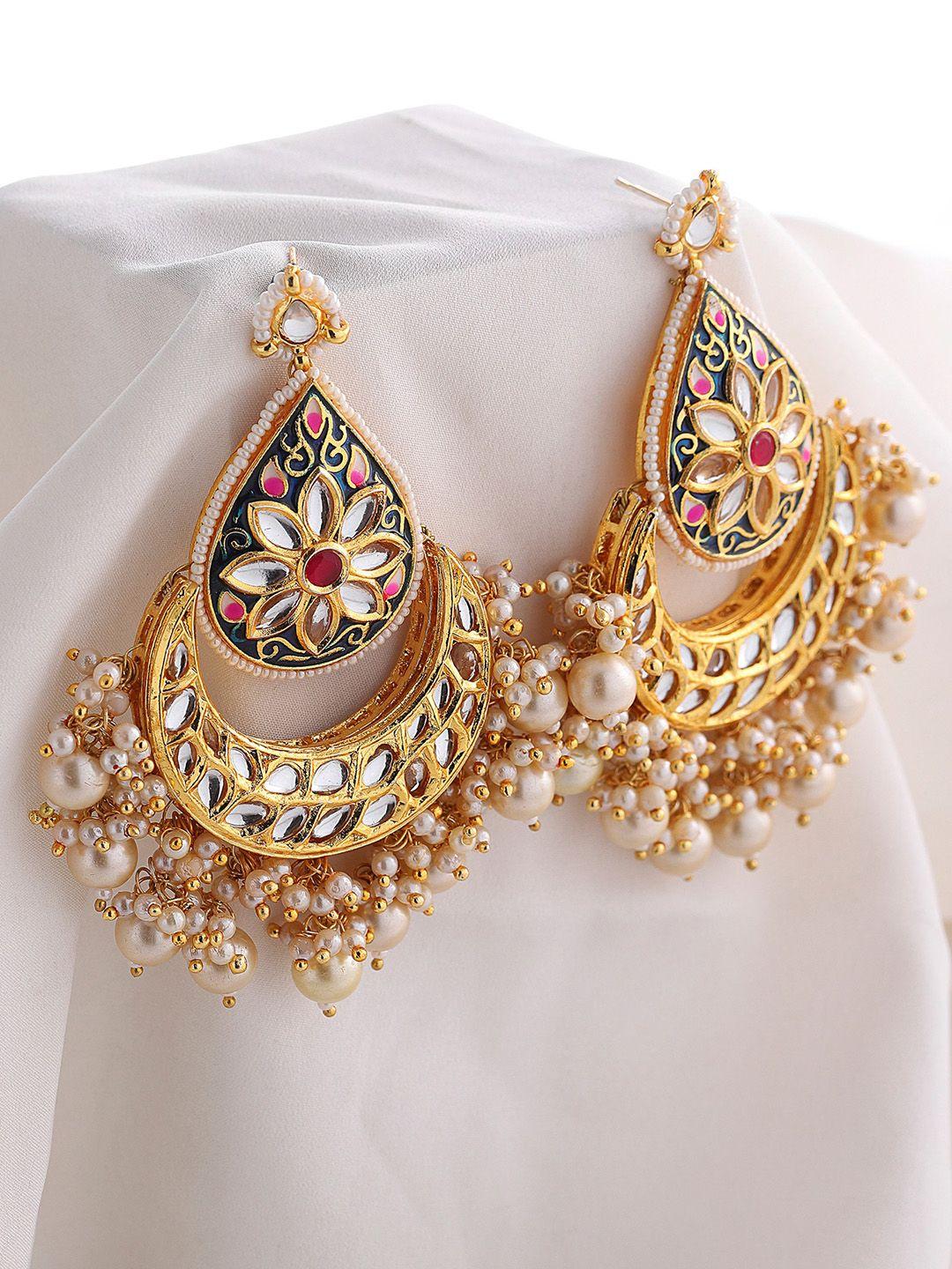 dugristyle gold-plated classic chandbalis earrings
