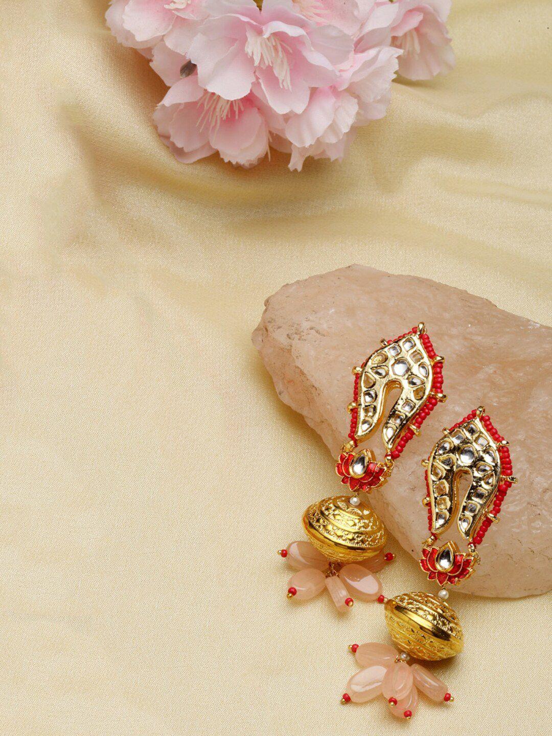 dugristyle gold plated drop earrings