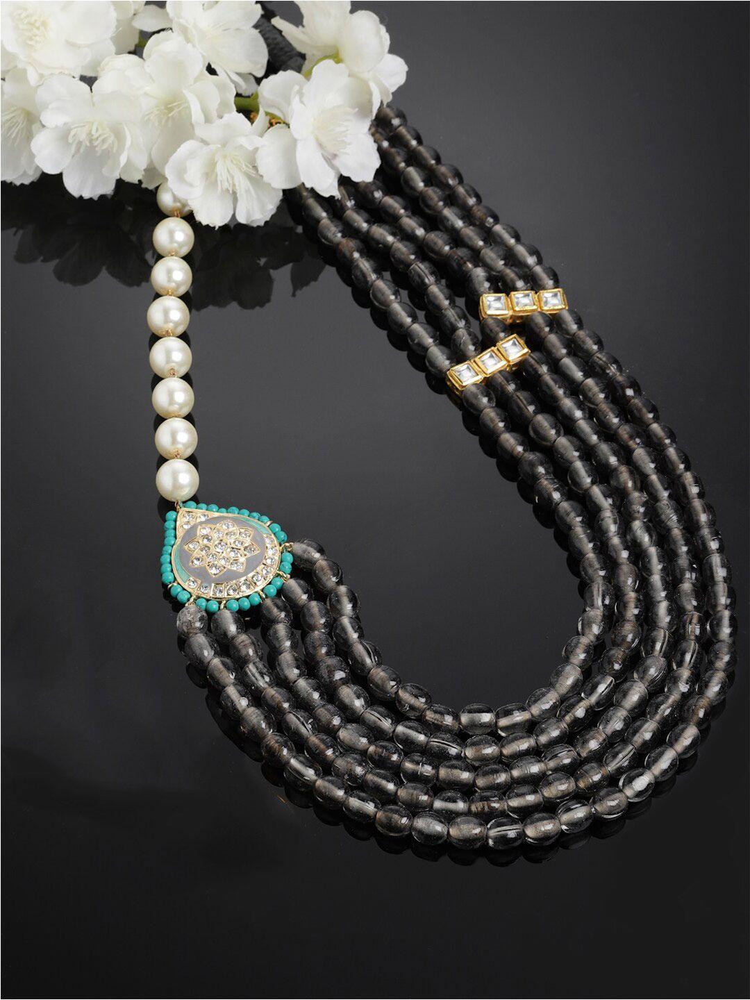 dugristyle gold-plated layered beaded necklace