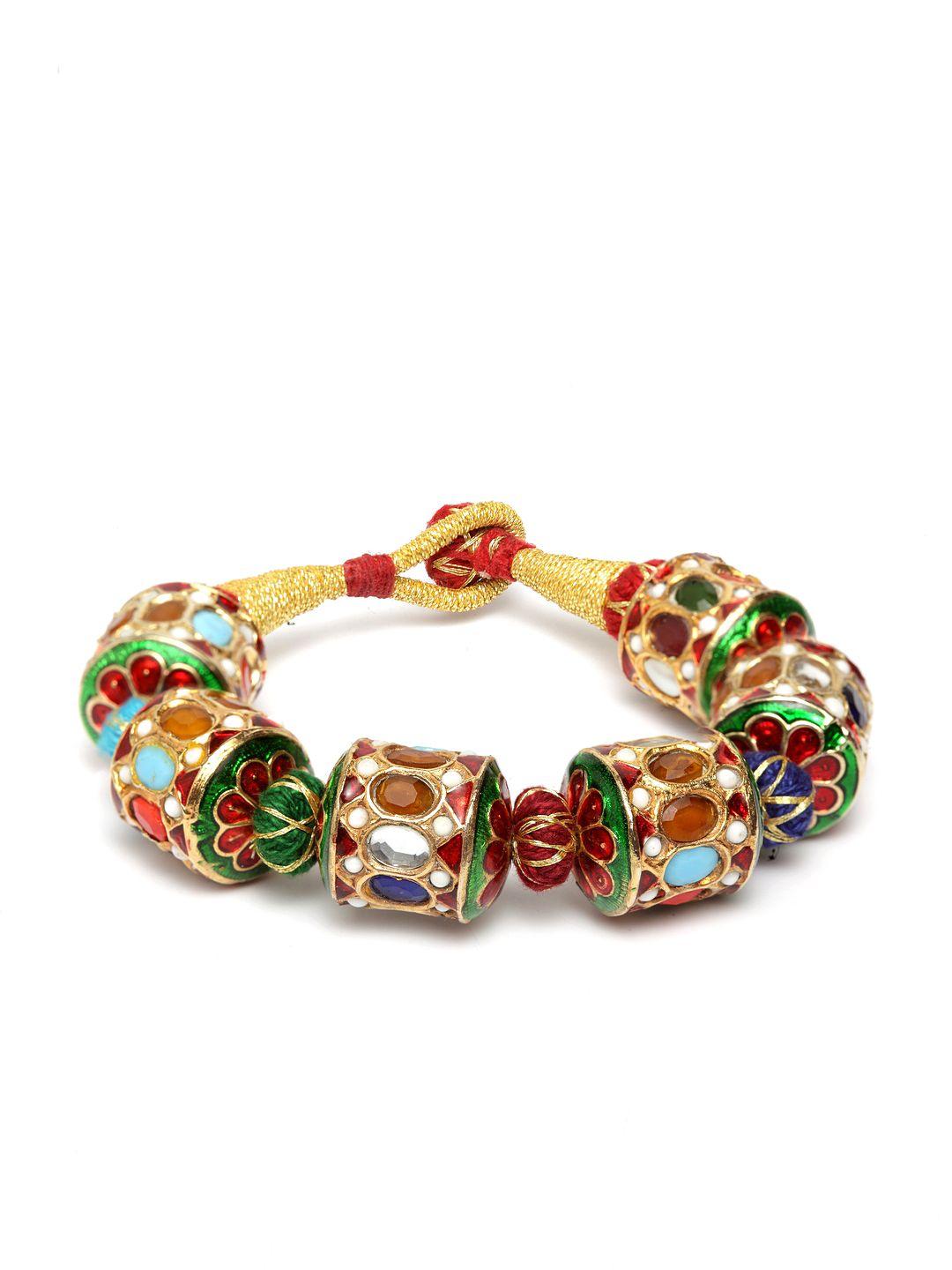 dugristyle multicoloured sterling silver gold-plated handcrafted wraparound bracelet