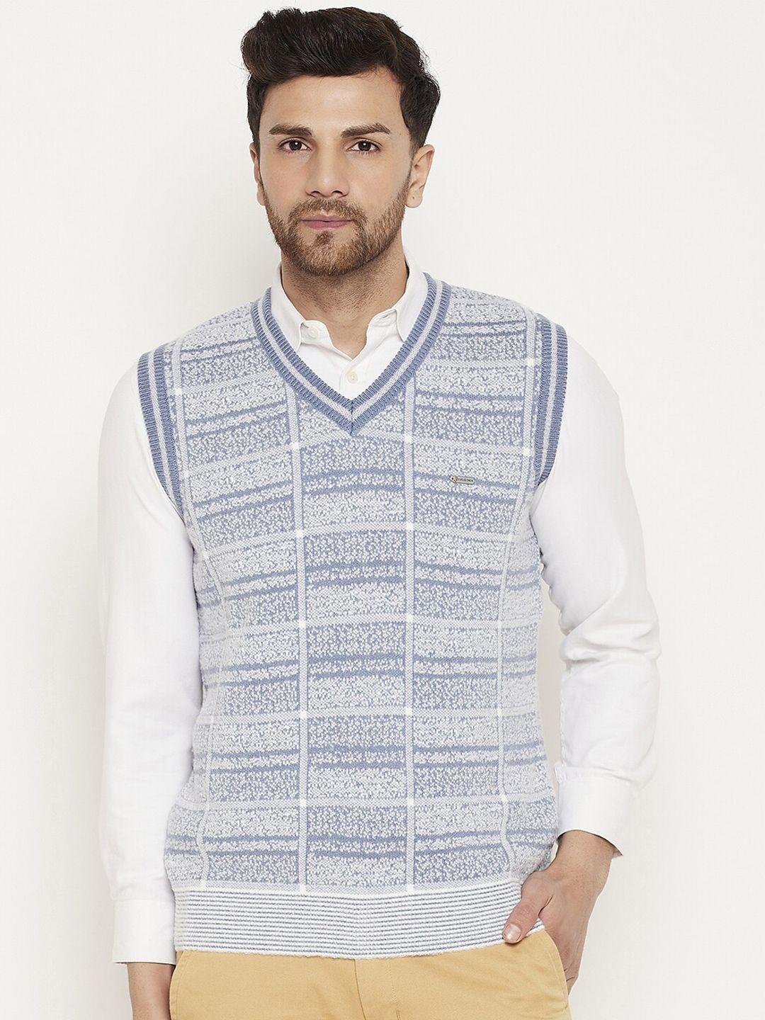 duke checked v-neck acrylic sweater vest