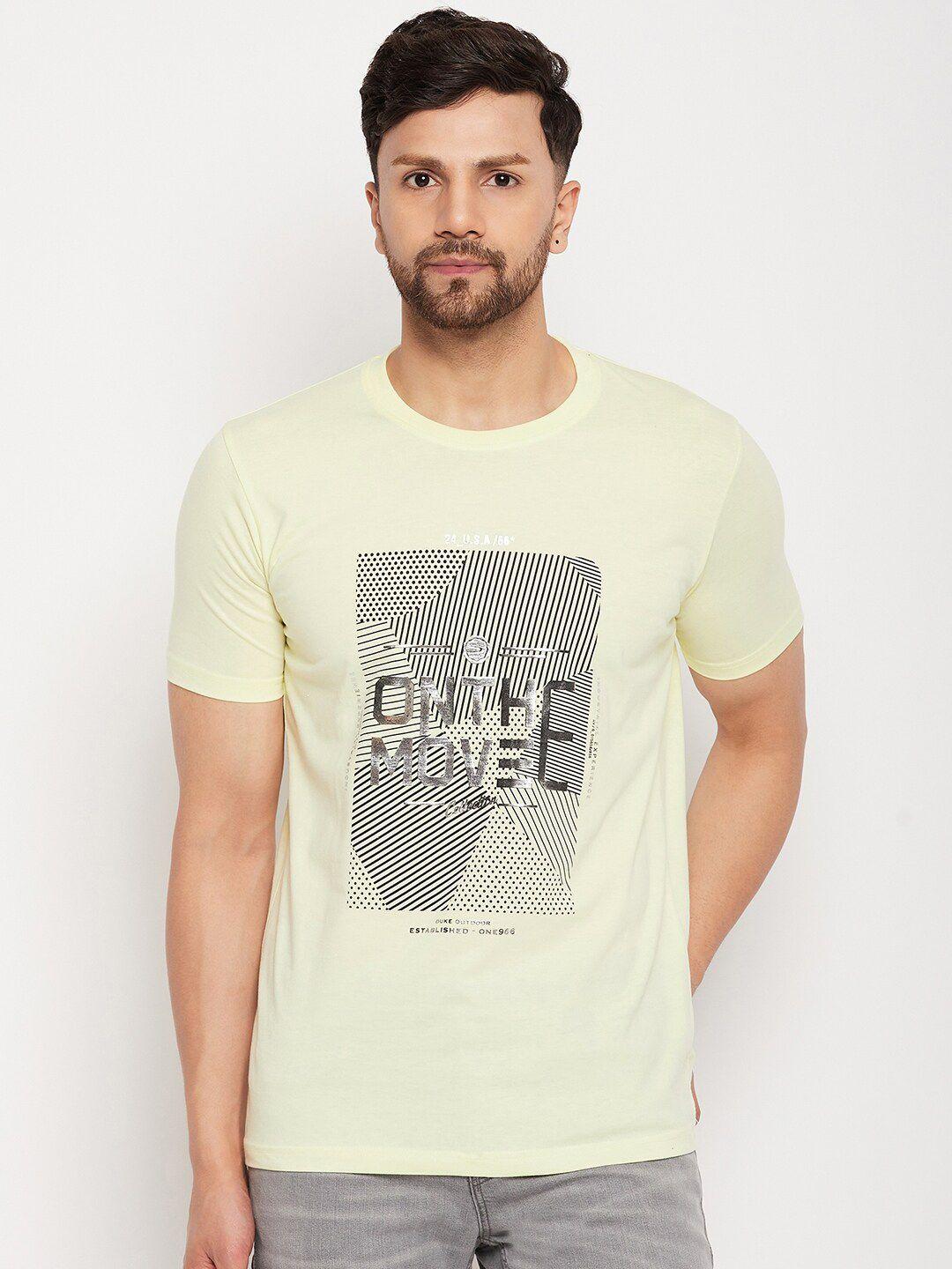 duke graphic printed cotton slim fit t-shirt