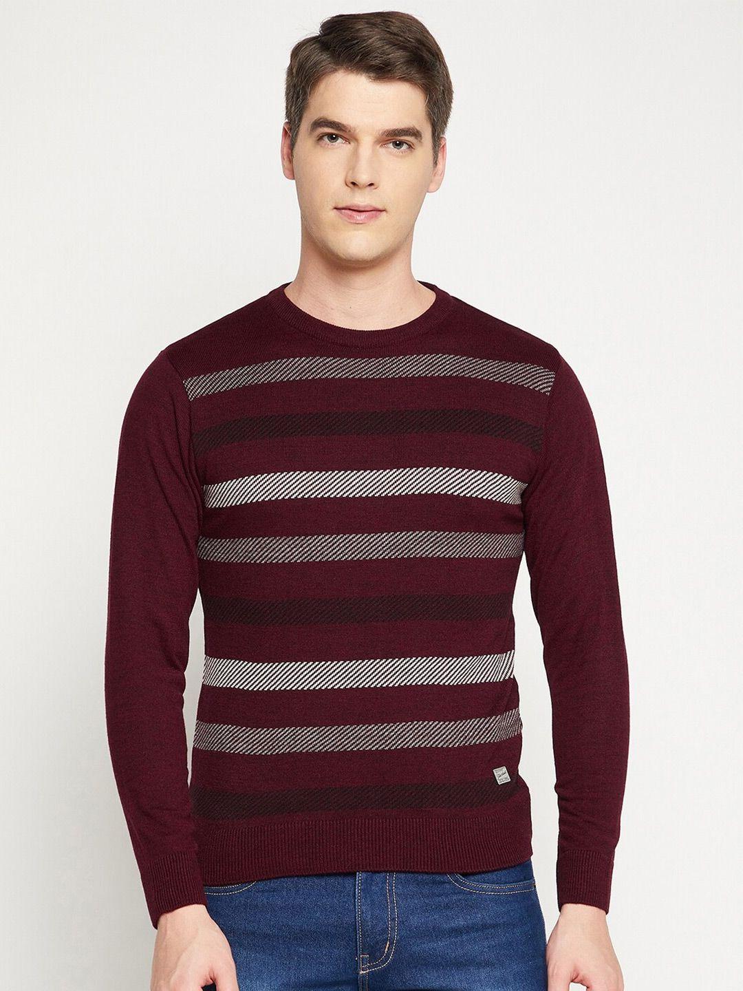 duke men maroon & grey striped pullover