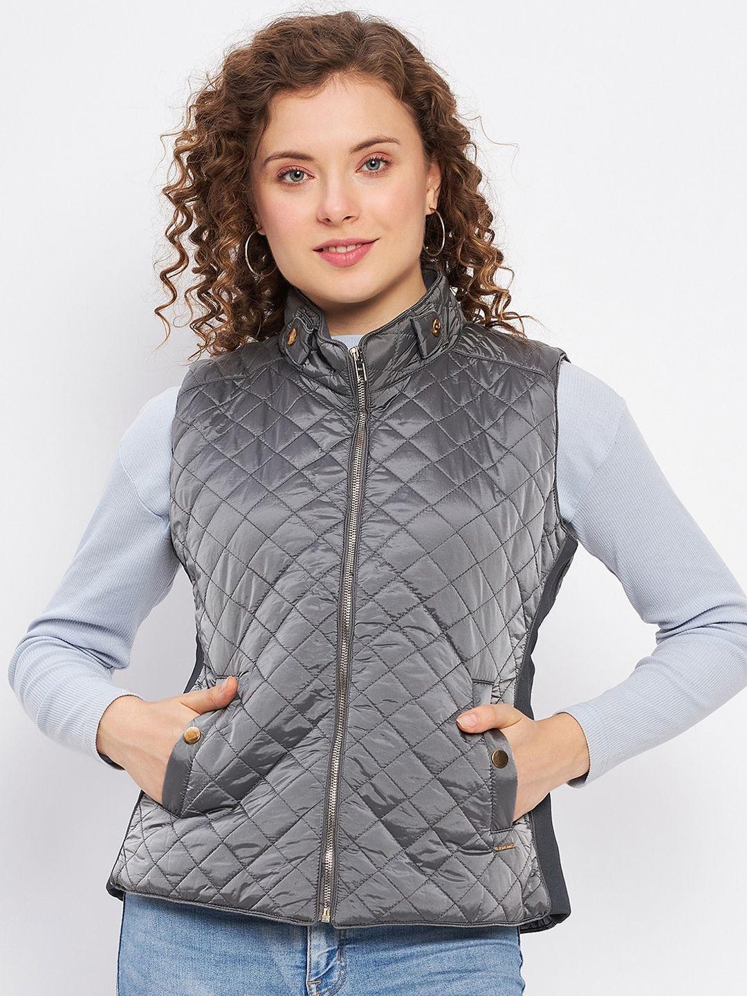 duke stand collar sleeveless quilted jacket