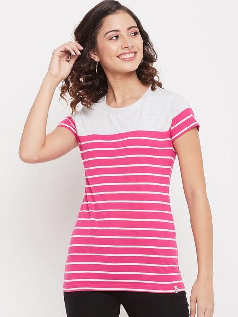 duke white & pink striped top