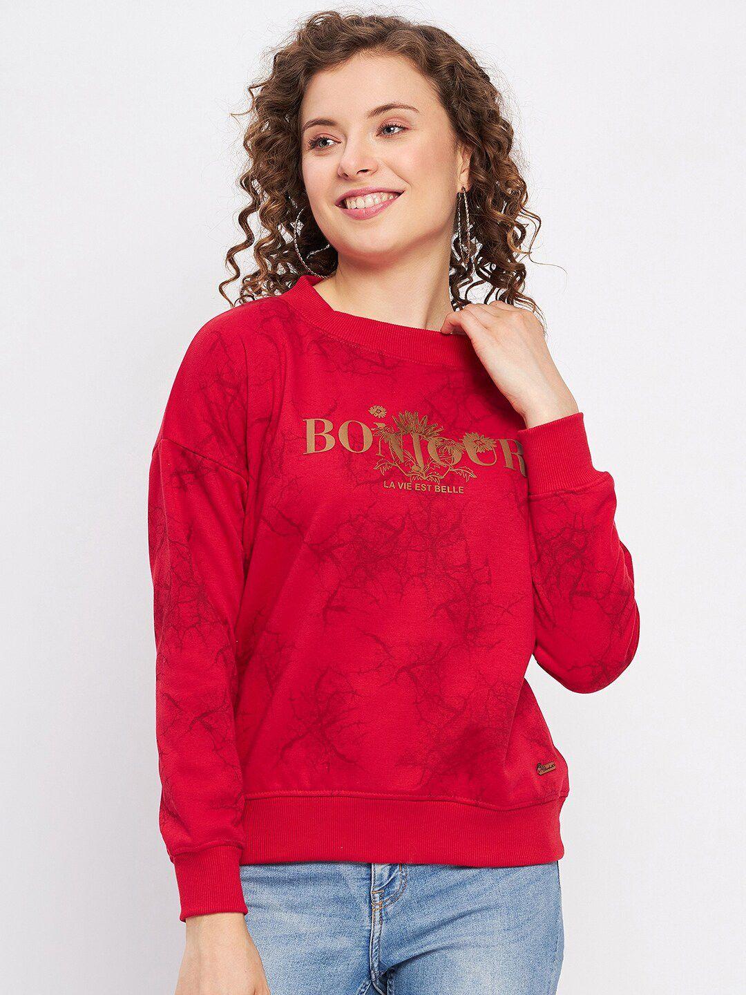 duke women red printed sweatshirt