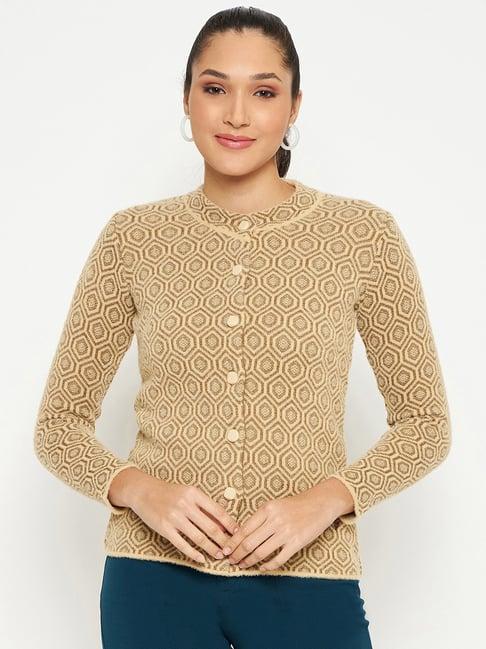 duke beige printed cardigan