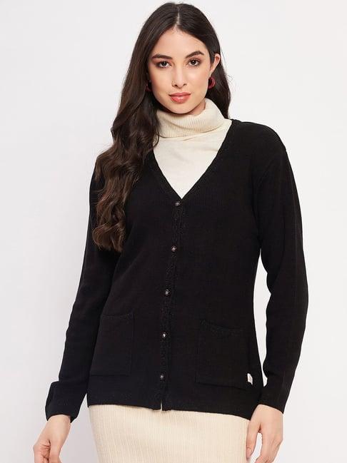 duke black plain cardigan