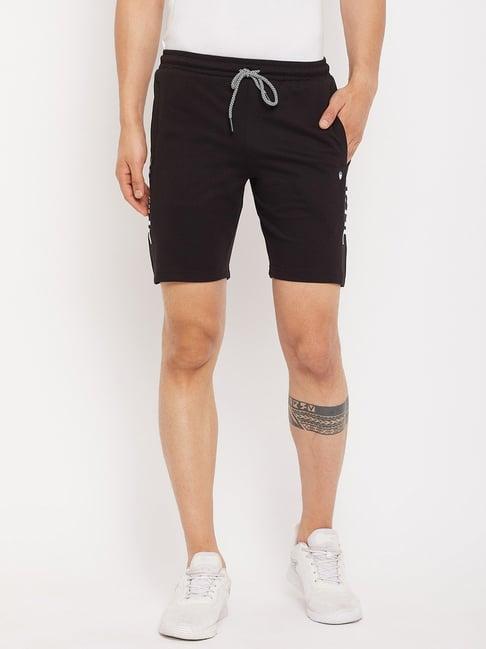 duke black regular fit printed shorts