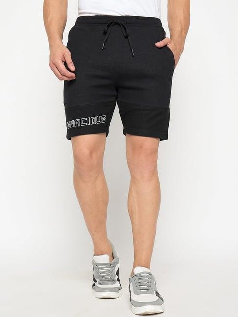 duke black regular fit shorts