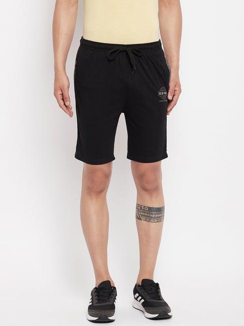 duke black regular fit shorts