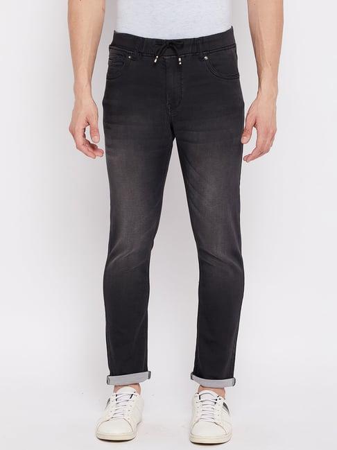 duke black slim fit lightly washed jeans