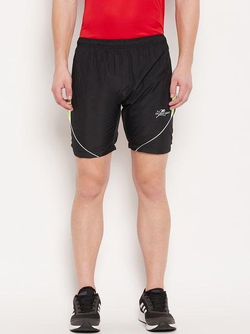 duke black slim fit self pattern shorts