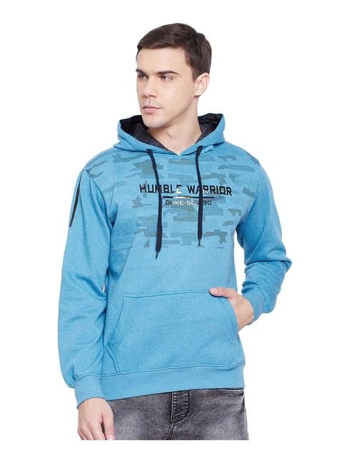 duke blue printed hooded sweatshirt