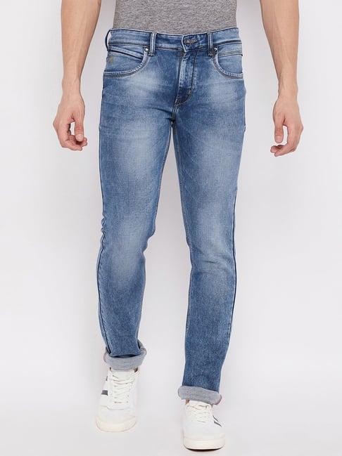 duke blue slim fit heavily washed jeans