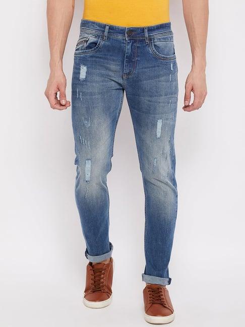 duke blue slim fit lightly washed jeans