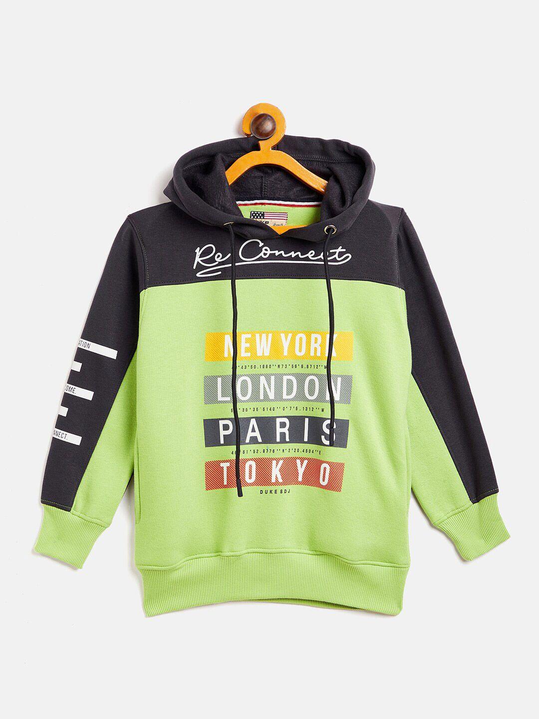 duke boys green printed hooded sweatshirt