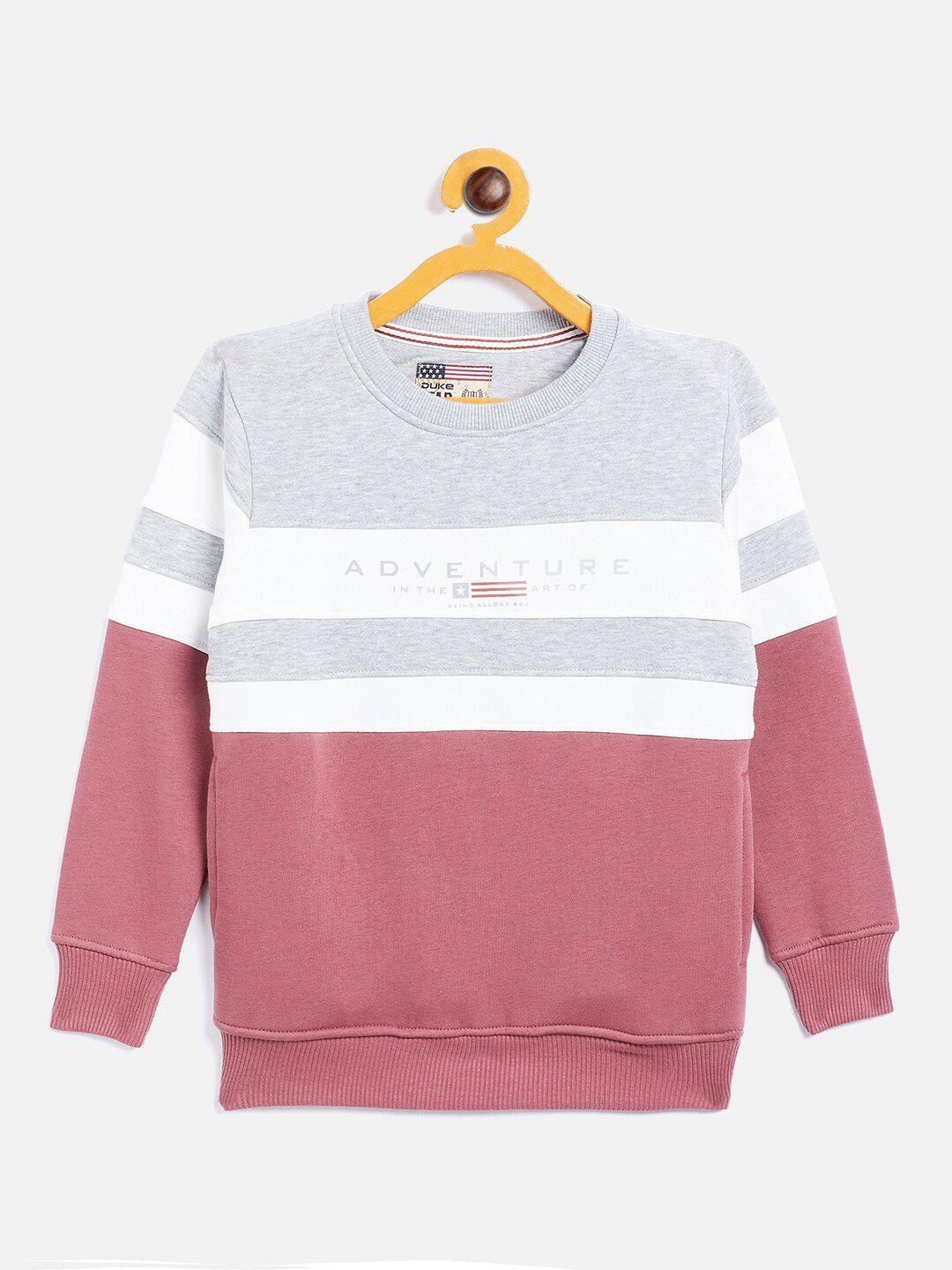 duke boys grey striped fleece sweatshirt