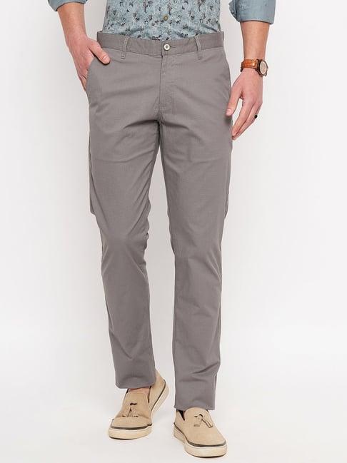 duke cement cotton slim fit trousers