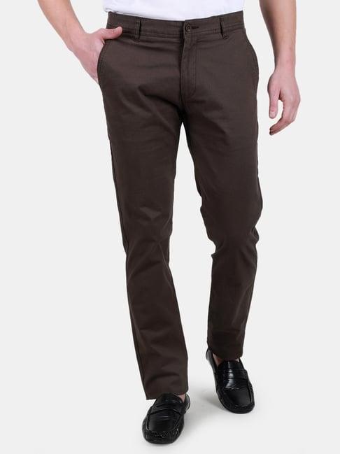 duke coffee cotton slim fit trousers