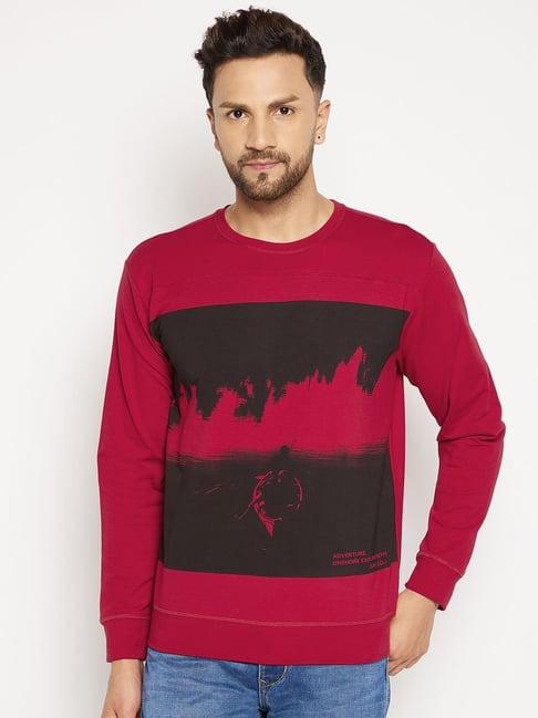 duke cranberry regular fit printed sweatshirt