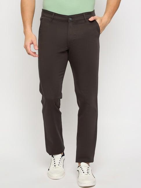 duke dark grey cotton slim fit chinos