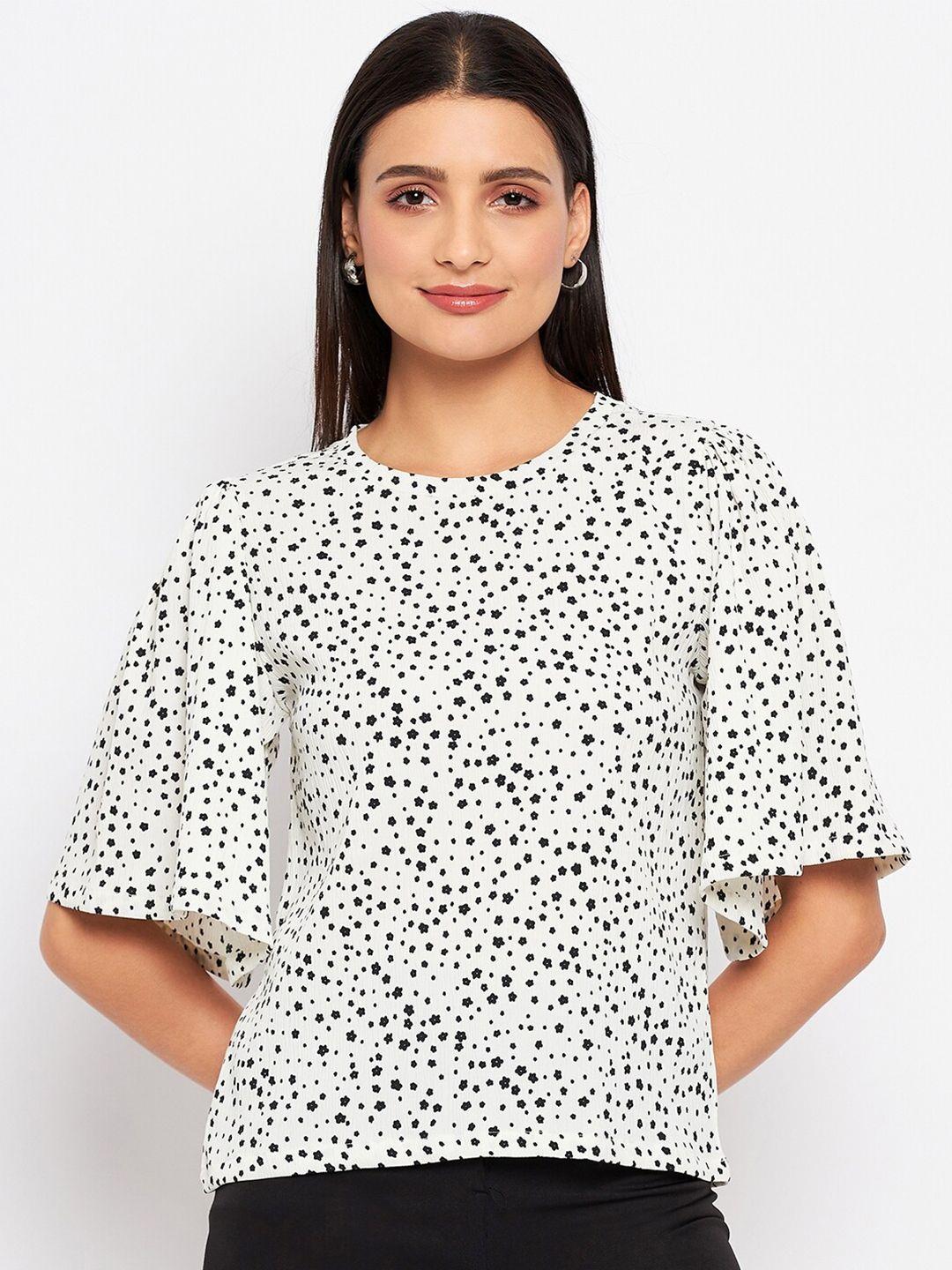 duke geometric printed flared sleeve top