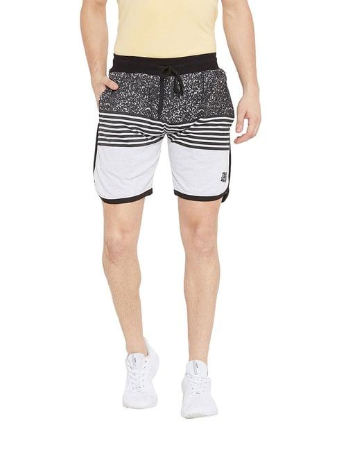 duke grey & white printed cotton shorts