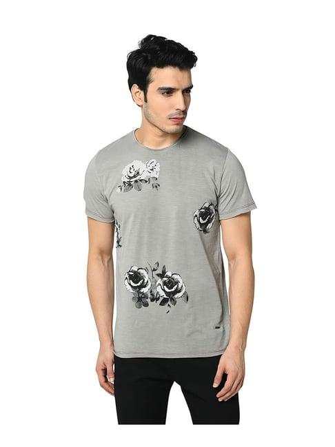 duke grey floral print t-shirt