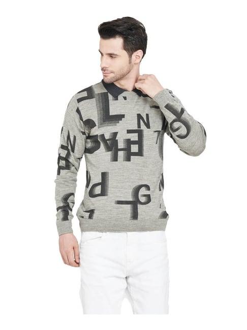 duke grey printed sweater