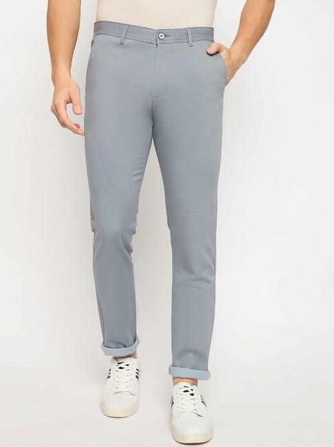 duke ice grey cotton slim fit chinos