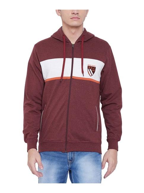 duke maroon full sleeves cotton hoodie