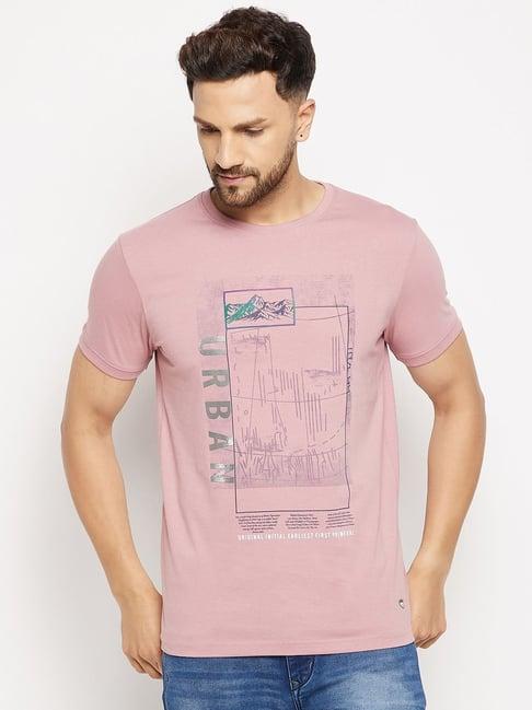 duke mauve slim fit printed t-shirt