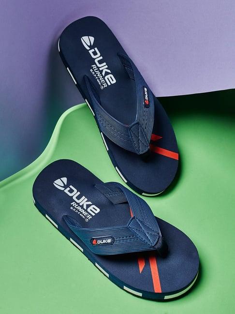 duke men's navy flip flops