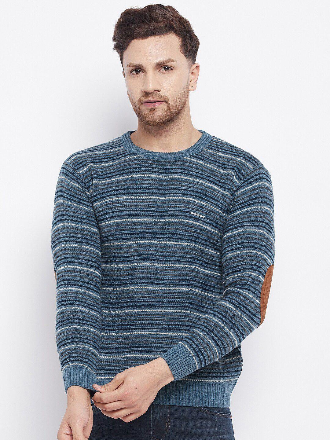 duke men blue & black striped pullover