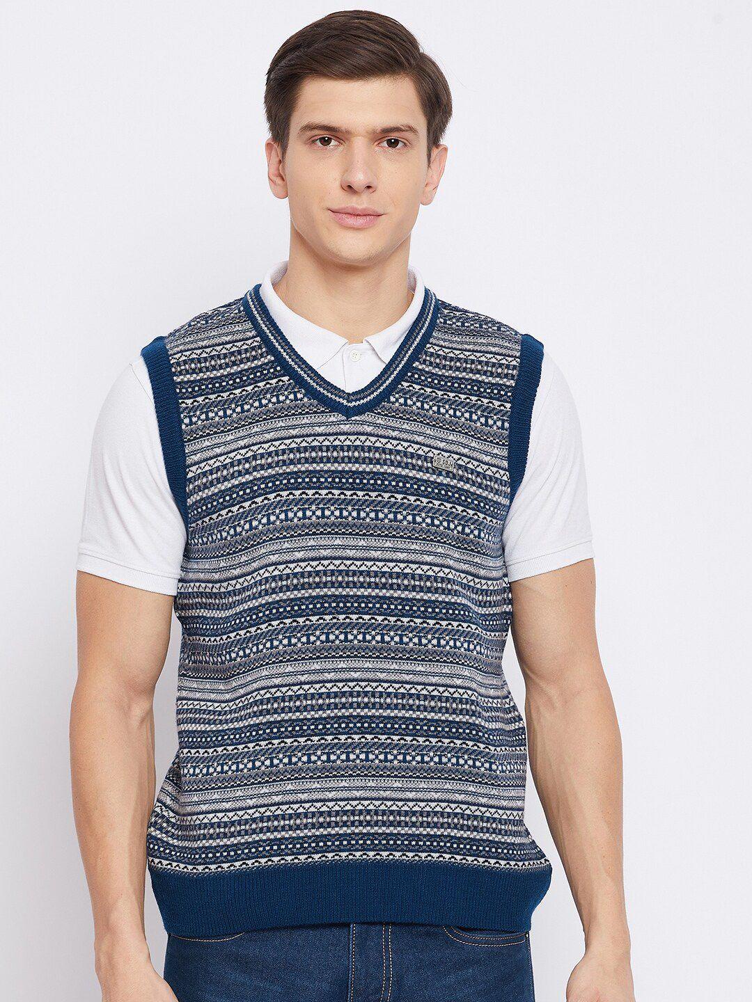 duke men blue & white striped sweater vest