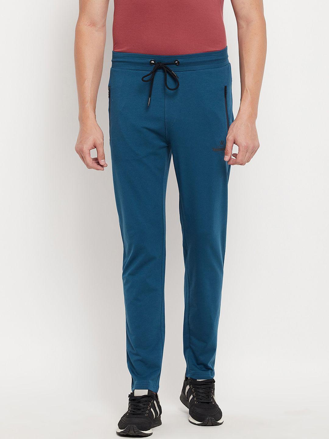 duke men blue relaxed fit solid track pants