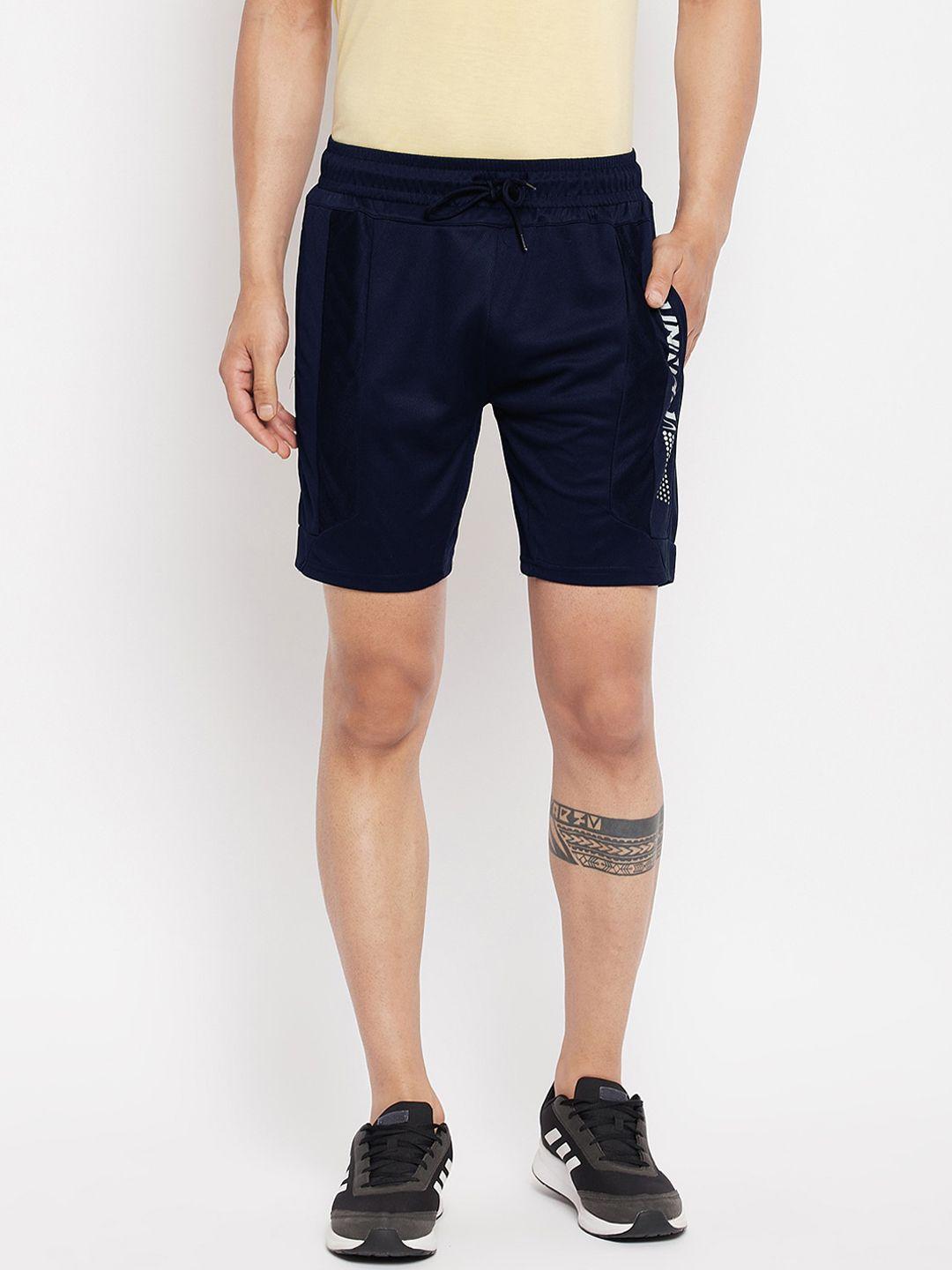 duke men blue typography printed slim fit sports shorts