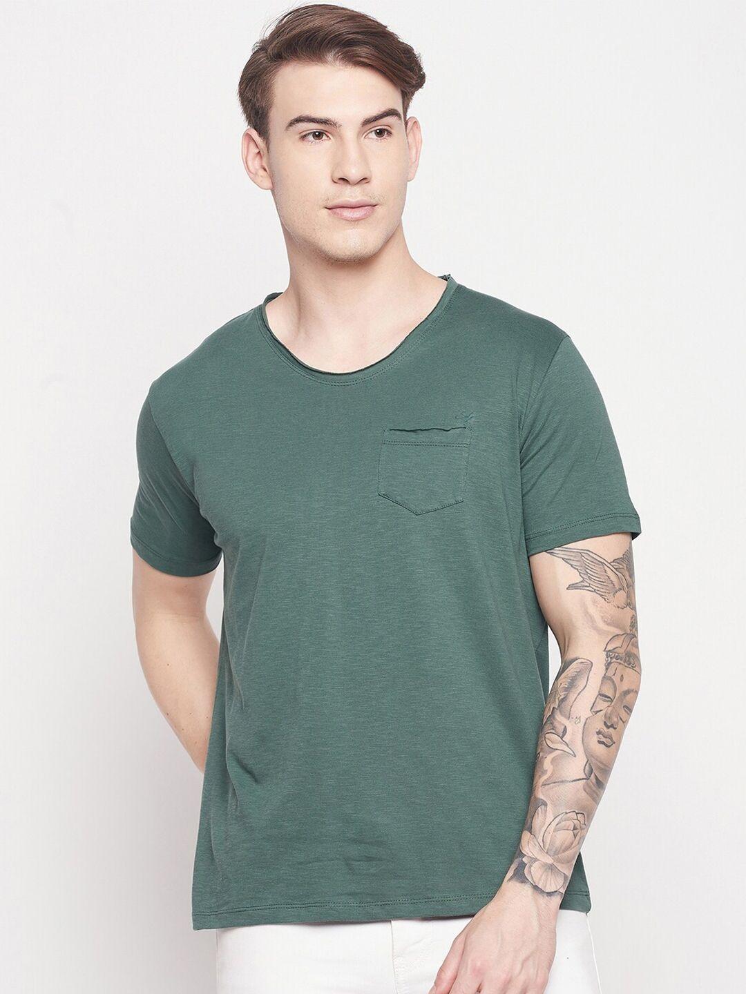 duke men green slim fit t-shirt