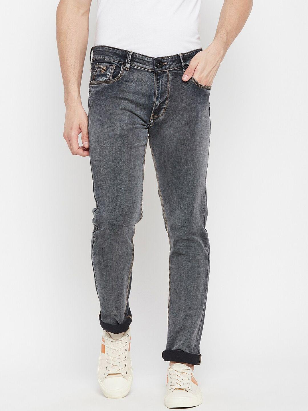 duke men grey slim fit heavy fade cotton stretchable jeans