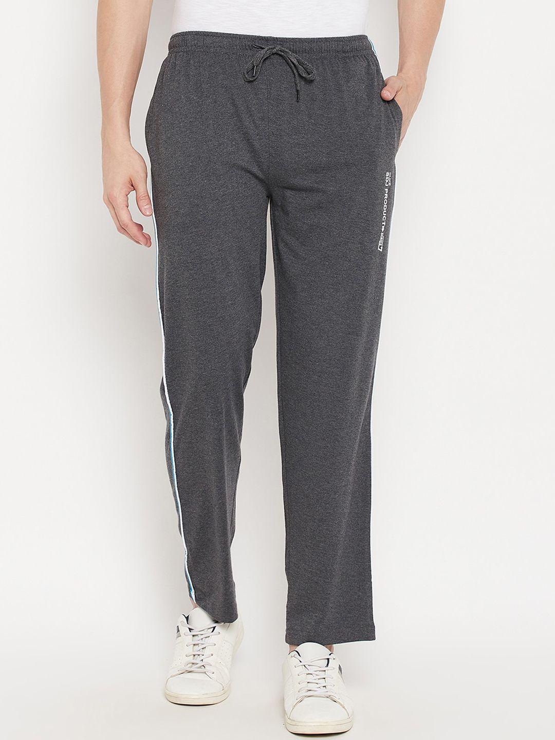 duke men grey solid track pants