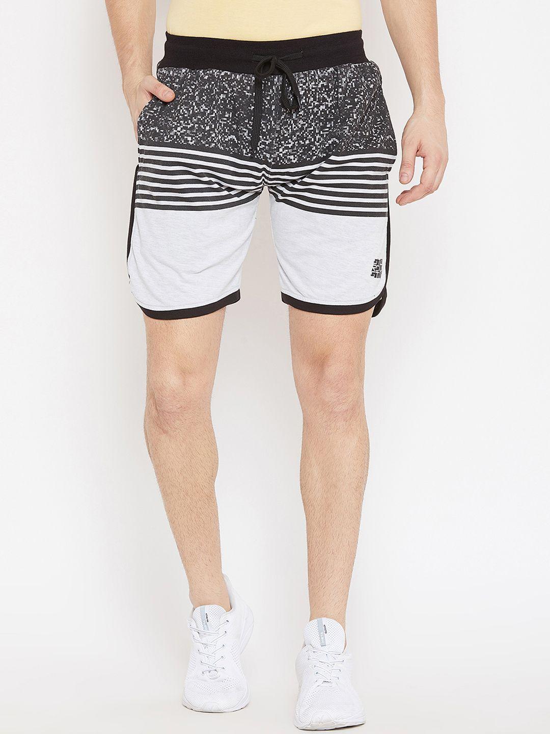 duke men grey striped regular fit sports shorts