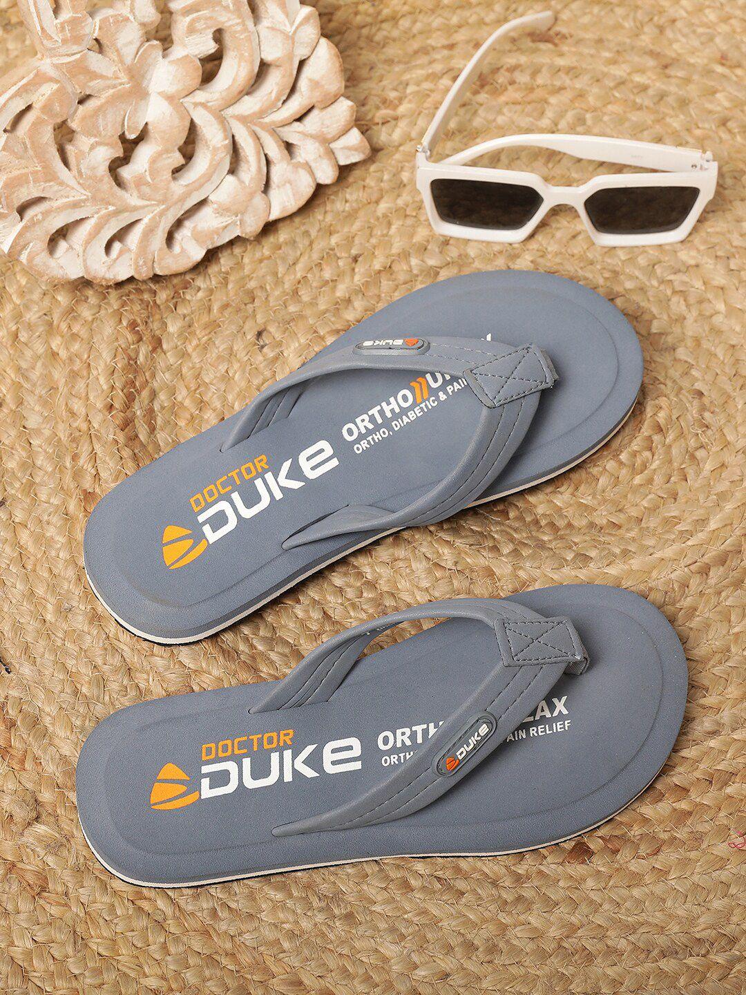 duke men printed ortho thong flip-flops